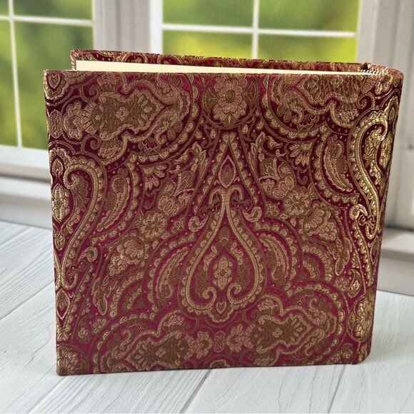 Vintage Photo 50 Page Album Book Burgundy Paisley Gold - Picture 4 of 8